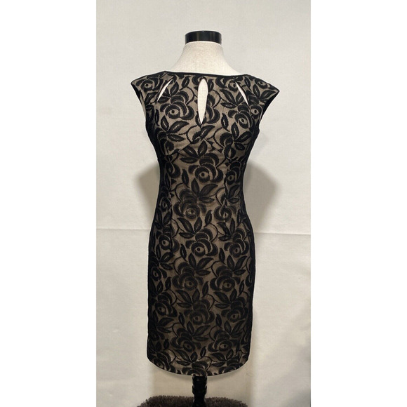 Black Lace Dress Sleeveless Sheath Cutout Cocktail Party Elegant‎ Women' s 4 - Picture 1 of 9